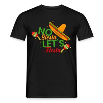 No Siesta Let’s Fiesta Cinco De Mayo Sombrero Mexi - T-shirt homme - noir - Devant - AI Model Male 178 light (178cm)