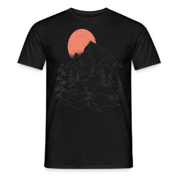 Montagnes Montagne Randonnées Randonnées Nature Nature Sommets - T-shirt homme - noir - Devant - AI Model Male 178 light (178cm)
