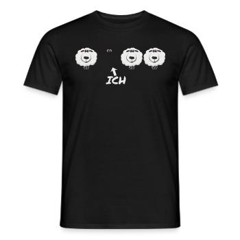 ovins moutons - T-shirt homme - noir - Devant - AI Model Male 178 light (178cm)