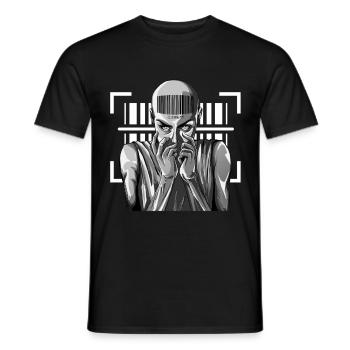 Barcode Punk Outfit - Registered in the system - Men's T-Shirt - black - Front - AI Model Male 178 light (178cm)