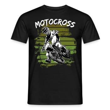 Motocross Design Enduro / Idée cadeau / MX Retro - T-shirt homme - noir - Devant - AI Model Male 178 light (178cm)