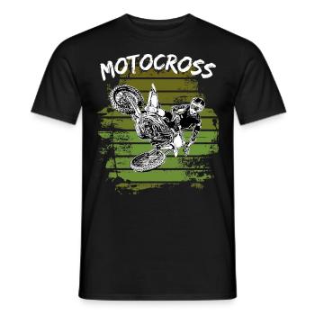 Motocross Design Enduro / Gift Idea / MX Retro - Men's T-Shirt - black - Front - AI Model Male 178 light (178cm)