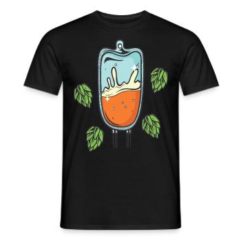 Bière goutte-à-goutte hôpital médecin secours boire secours - T-shirt homme - noir - Devant - AI Model Male 178 light (178cm)