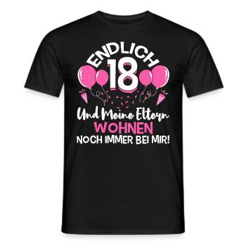Endlich 18 - Und meine Eltern wohnen noch bei mir - Männer T-Shirt - Schwarz - Vorne - AI Model Male 178 light (178cm)