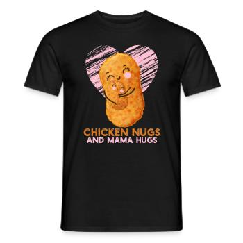 Chicken Nugget And Mamas Hug For Nugget Food Lover - T-shirt homme - noir - Devant - AI Model Male 178 light (178cm)