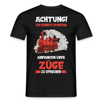 Modelleisenbahn Dampflok Modellbau Zug Lok Spruch - Männer T-Shirt - Schwarz - Vorne - AI Model Male 178 light (178cm)