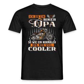 Ich bin ein Biker Opa so wie normaler - Männer T-Shirt - Schwarz - Vorne - AI Model Male 178 light (178cm)