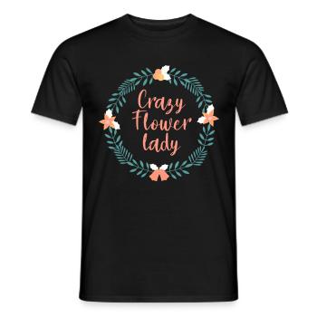 Florist Crazy Flower Lady - Men's T-Shirt - black - Front - AI Model Male 178 light (178cm)