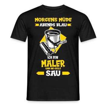 Maler und Lackierer Maler Lackierer Handwerker - Männer T-Shirt - Schwarz - Vorne - AI Model Male 178 light (178cm)