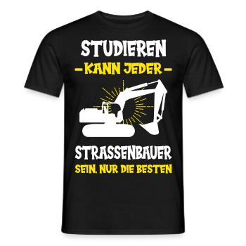 Straßenbau Strassenbauer Bauarbeiter Straßenbauer - Männer T-Shirt - Schwarz - Vorne - AI Model Male 178 light (178cm)