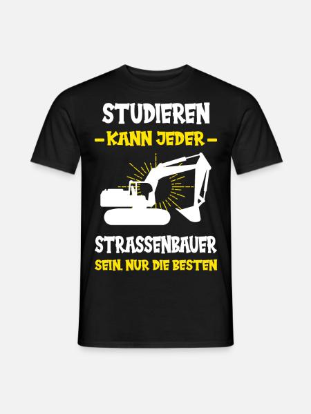 Straßenbau Strassenbauer Bauarbeiter Straßenbauer - Männer T-Shirt - Schwarz
