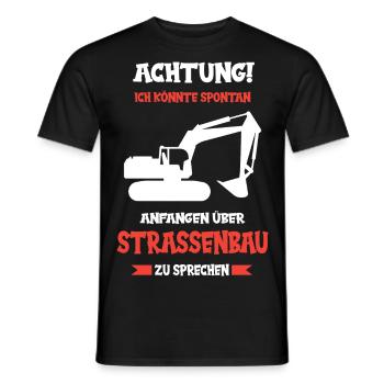 Straßenbau Strassenbauer Bauarbeiter Straßenbauer - Männer T-Shirt - Schwarz - Vorne - AI Model Male 178 light (178cm)