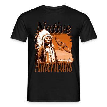 Native Americans 9 - Men's T-Shirt - black - Front - AI Model Male 178 light (178cm)