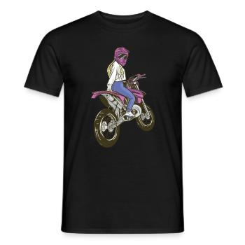 Motorcycle Bike Woman Girl Enduro Sexy Girl - Men's T-Shirt - black - Front - AI Model Male 178 light (178cm)