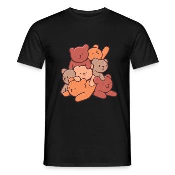 Teddy bear cuddly toy stuffed toy cuddling - Men's T-Shirt - black - Front - AI Model Male 178 light (178cm)