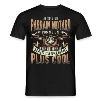 Je Suis Un Parrain Motard Comme Un Parrain Normal - T-shirt homme - noir - Devant - AI Model Male 178 light (178cm)