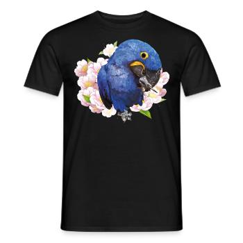 Hyacinth Macaw - Men's T-Shirt - black - Front - AI Model Male 178 light (178cm)