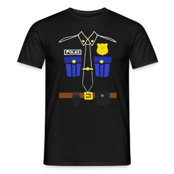 Polizei Kostüm Polizisten Geschenke Kleidung - Männer T-Shirt - Schwarz - Vorne - AI Model Male 178 light (178cm)
