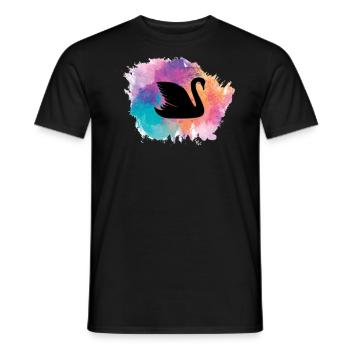 Schwan Vogel Wasservogel Schwäne Tiere See Teich - Männer T-Shirt - Schwarz - Vorne - AI Model Male 178 light (178cm)