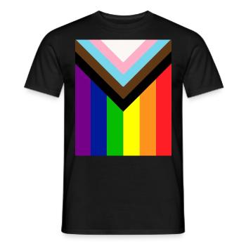 Regenbogen-Flagge Gay Pride LGBT - Männer T-Shirt - Schwarz - Vorne - AI Model Male 178 light (178cm)