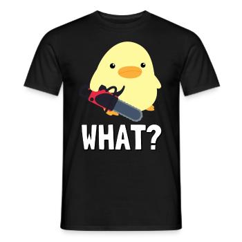 Qu’est-ce qu’il Canard avec tronçonneuse Meme Küken Idée cadeau - T-shirt homme - noir - Devant - AI Model Male 178 light (178cm)
