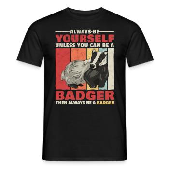Honey roof sit yourself badger saying - Men's T-Shirt - black - Front - AI Model Male 178 light (178cm)