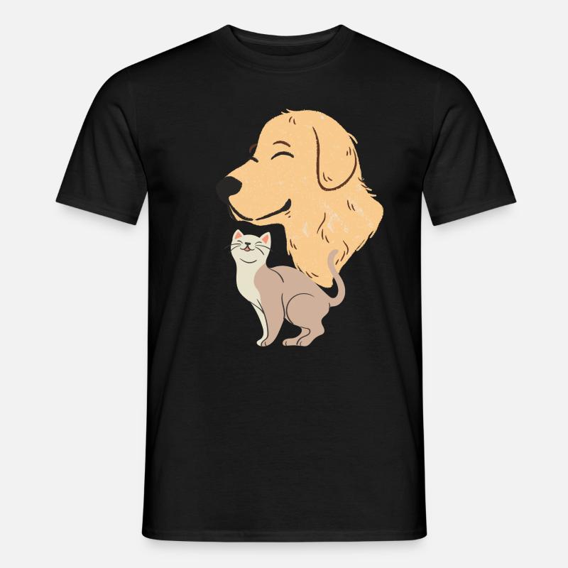 hund und katze - Männer T-Shirt - Schwarz