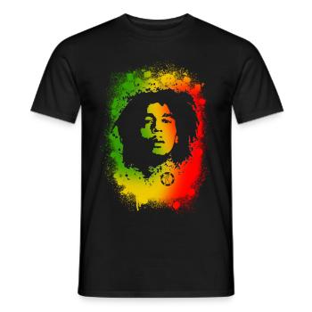 Ondoyance - Pochoir rasta - T-shirt homme - noir - Devant - AI Model Male 178 light (178cm)