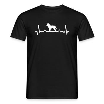 Lagotto Romagnol coeur battement de chien de truffe cadeau - T-shirt homme - noir - Devant - AI Model Male 178 light (178cm)