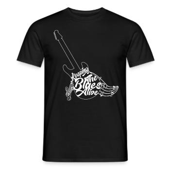 Den Blues am Leben erhalten - Männer T-Shirt - Schwarz - Vorne - AI Model Male 178 light (178cm)