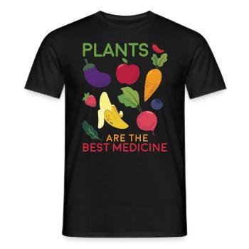 Plants Are The Best Medicine Funny Health Food - T-shirt homme - noir - Devant - AI Model Male 178 light (178cm)