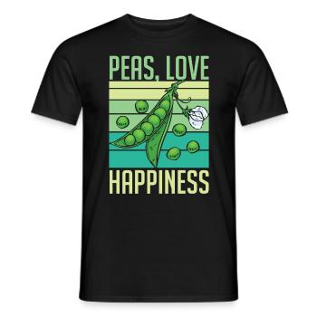 Peas Love Happiness Funny Veganism Food - Männer T-Shirt - Schwarz - Vorne - AI Model Male 178 light (178cm)