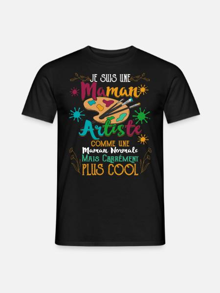 Je Suis Une Maman Artiste - T-shirt homme - noir