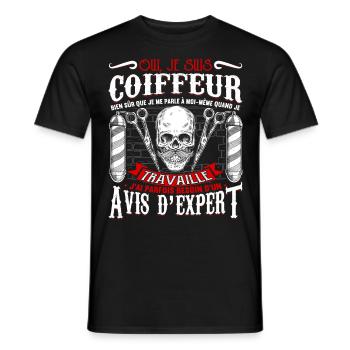 Oui, Je Suis Coiffeur Humour - T-shirt homme - noir - Devant - AI Model Male 178 light (178cm)