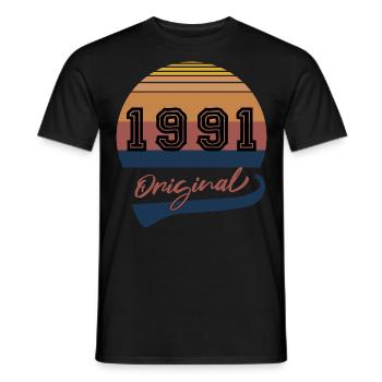 Vintage 30 Anniversaire Original 1991 - T-shirt homme - noir - Devant - AI Model Male 178 light (178cm)