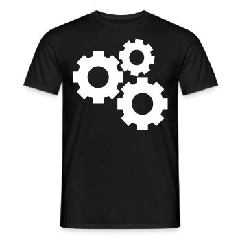 Zahnräder - Männer T-Shirt - Schwarz - Vorne - AI Model Male 178 light (178cm)