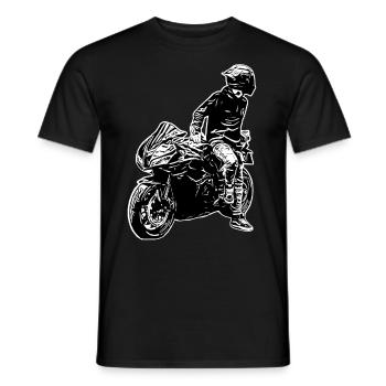 Motorcycle Lifestyle / Moto / moto biker - T-shirt homme - noir - Devant - AI Model Male 178 light (178cm)