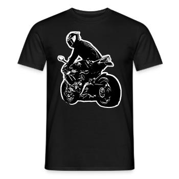 Motorcycle Lifestyle / Motorcycle / Motorcyclebiker - Men's T-Shirt - black - Front - AI Model Male 178 light (178cm)