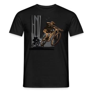VTT Vélo Vélo VTT VTT BMX - T-shirt homme - noir - Devant - AI Model Male 178 light (178cm)