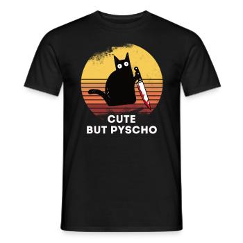 Cute But Psycho - Men's T-Shirt - black - Front - AI Model Male 178 light (178cm)