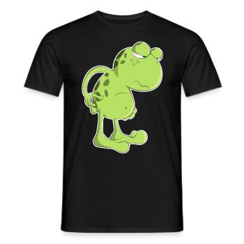 Grenouille crapaud paresseux dessin animé amphibien matin - T-shirt homme - noir - Devant - AI Model Male 178 light (178cm)