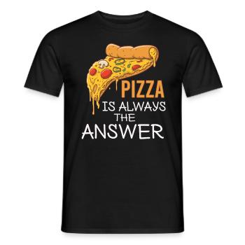 Pizza Fast Food Käse Lecker Italien - Männer T-Shirt - Schwarz - Vorne - AI Model Male 178 light (178cm)