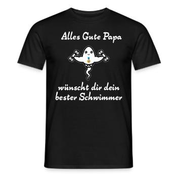 Alles Gute Papa wünscht dir dein bester Schwimmer - Männer T-Shirt - Schwarz - Vorne - AI Model Male 178 light (178cm)