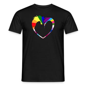 Licorne coeur arc-en-ciel LGBT Pride mois - T-shirt homme - noir - Devant - AI Model Male 178 light (178cm)