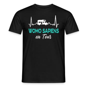 Womo Sapiens Wohnmobil Camping Freunde - Männer T-Shirt - Schwarz - Vorne - AI Model Male 178 light (178cm)