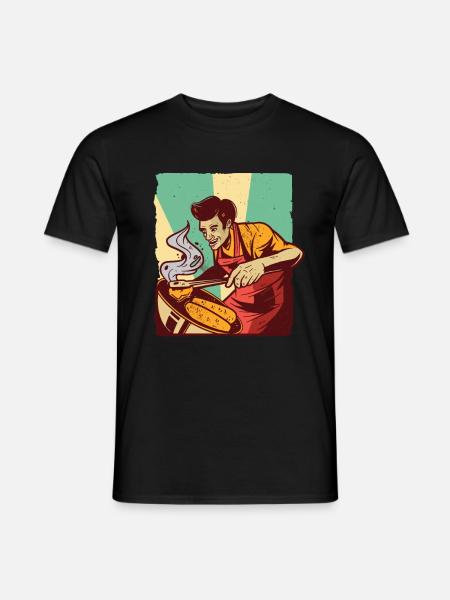 Cricket Man Grills BBQ - Men's T-Shirt - black