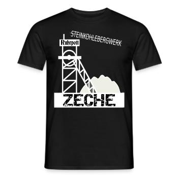 Ruhrpott Zeche - Männer T-Shirt - Schwarz - Vorne - AI Model Male 178 light (178cm)