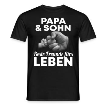 Papa & Sohn Beste Freunde Fürs Leben - Männer T-Shirt - Schwarz - Vorne - AI Model Male 178 light (178cm)