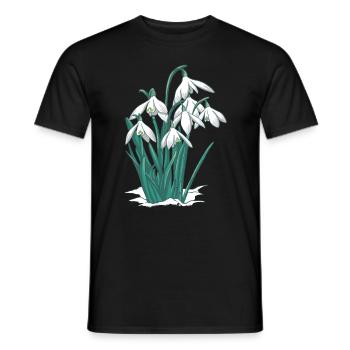Schneeglöckchen Blumen Pflanzen - Männer T-Shirt - Schwarz - Vorne - AI Model Male 178 light (178cm)
