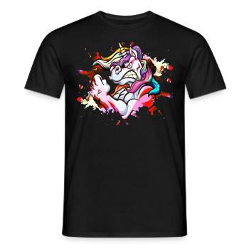 Unicorn Strong Muscles Fitness Bodybuilding Colorful - Men's T-Shirt - black - Front - AI Model Male 178 light (178cm)